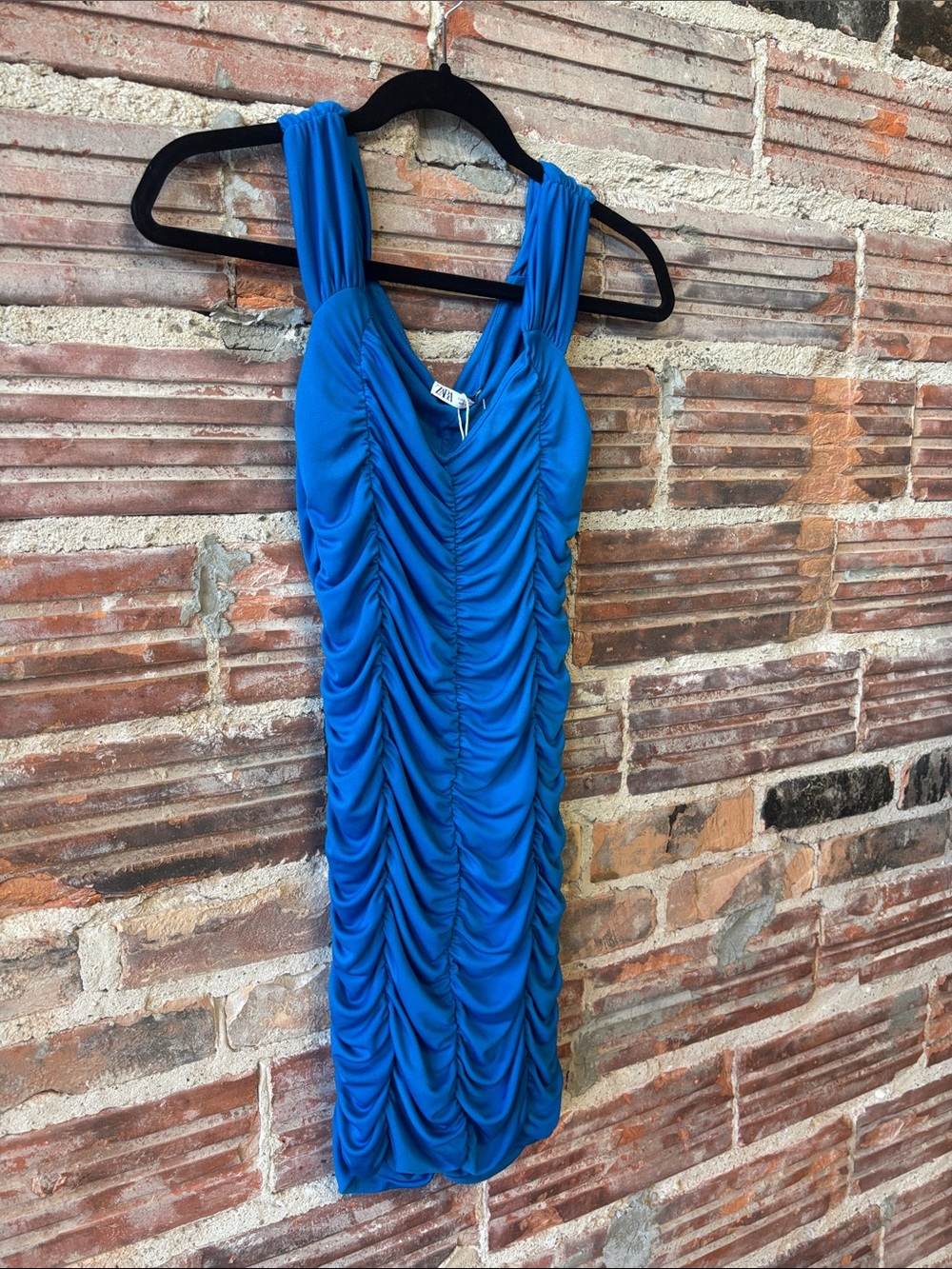 Zara Cobalt Blue Ruched Tank Mini Dress - Picture 4 of 4